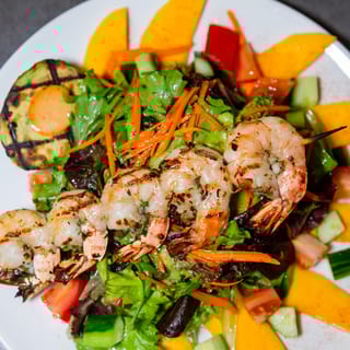 Grilled Avocado & Jumbo Prawn Salad